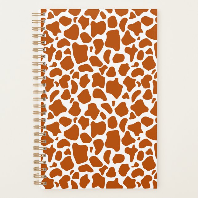 Giraffe Orange Print Notebook Planner  (Front)