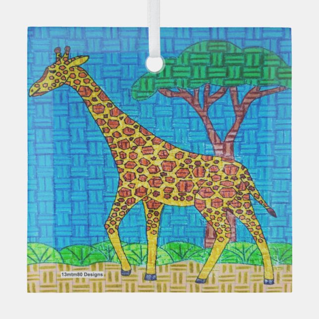 Giraffe - Ornement en verre (Recto)