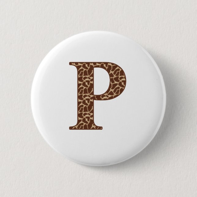 Giraffe P 2 Inch Round Button (Front)