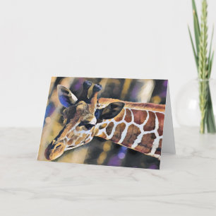 Giraffe Painting art Vintage Thank You Card