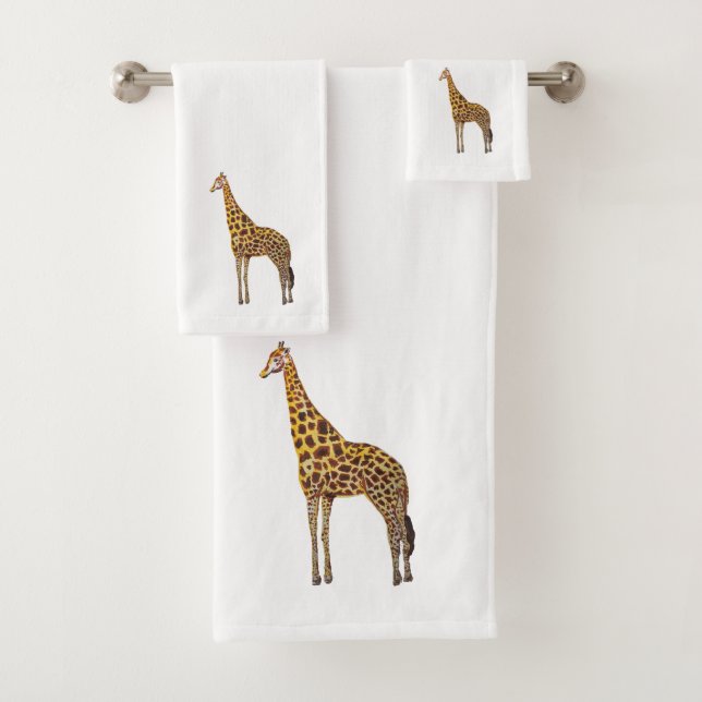 Giraffe Painting Bath Towel Set (Insitu)