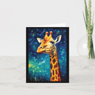 Giraffe Painting For Lover Night Sky Artist Art Card