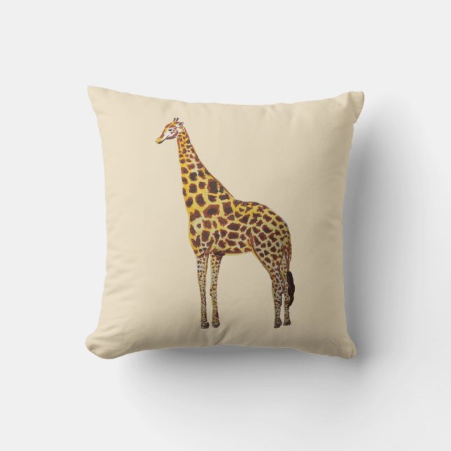 Giraffe Painting Throw Pillow (Front)