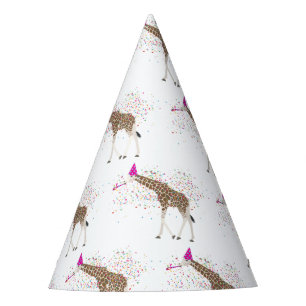 Giraffe Partying Safari Animals Having a Party Hat