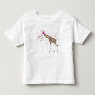 Giraffe Partying Safari Animals Having a Party Toddler T-shirt