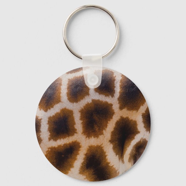 Giraffe Patches Spotted Skin Texture Template Keychain (Front)