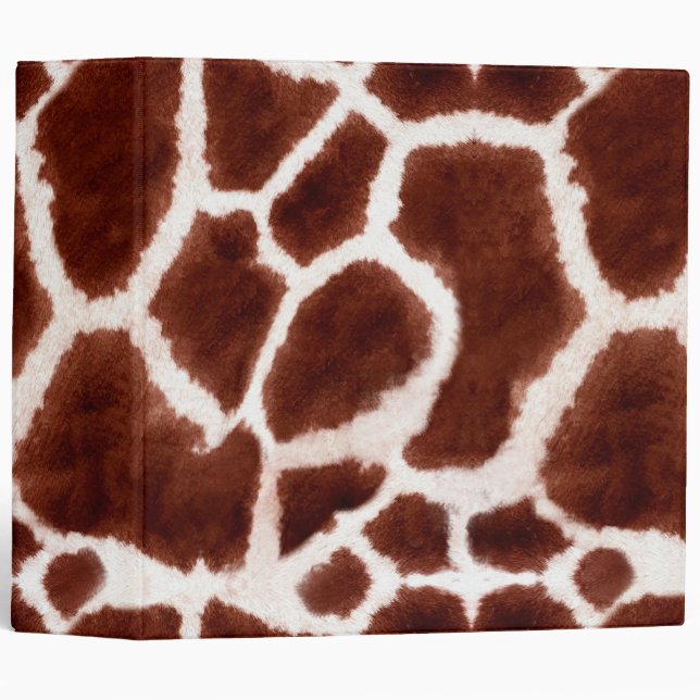 Giraffe Pattern Animal Print Binder (Front/Spine)