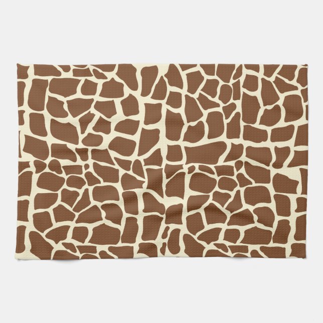 Giraffe pattern animal print kitchen towel (Horizontal)