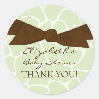 Giraffe Pattern Baby Shower Stickers