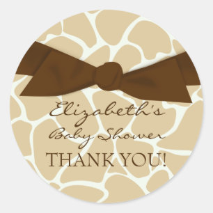 Giraffe Pattern Baby Shower Stickers