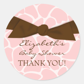 Giraffe Pattern Baby Shower Stickers