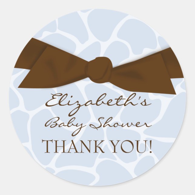 Giraffe Pattern Baby Shower Stickers (Front)