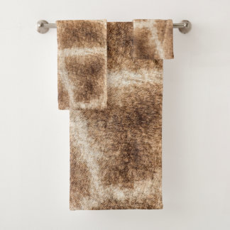 Giraffe pattern bath towel set
