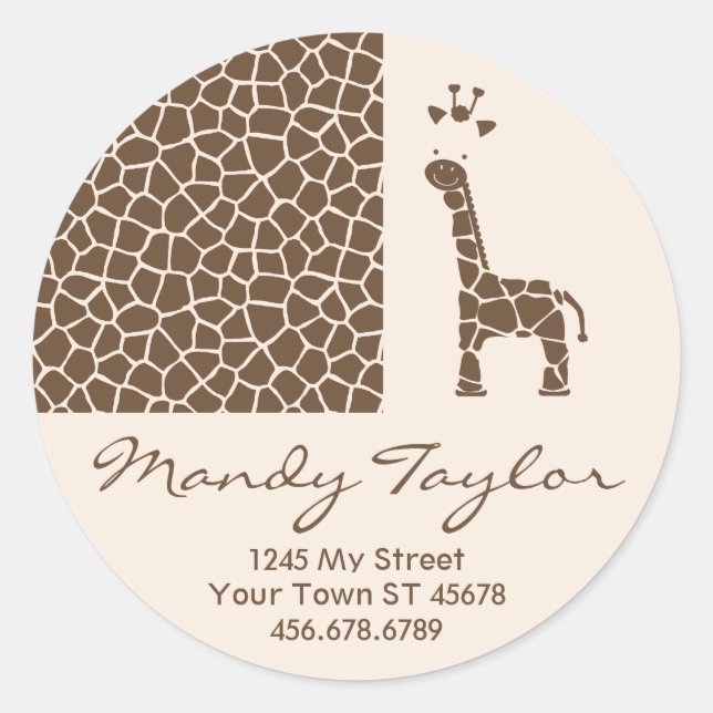 Giraffe Pattern Envelope Seal (Brown) (Front)