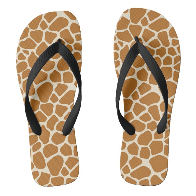 Giraffe Pattern Flip Flops (Footbed)