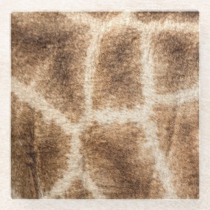 Giraffe pattern glass coaster
