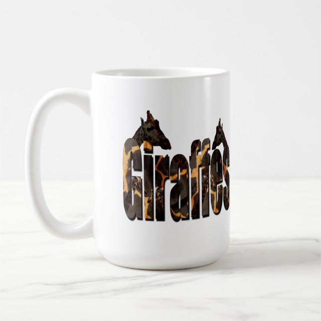 Giraffe Pattern Logo With Giraffes, Coffee Mug (Left)
