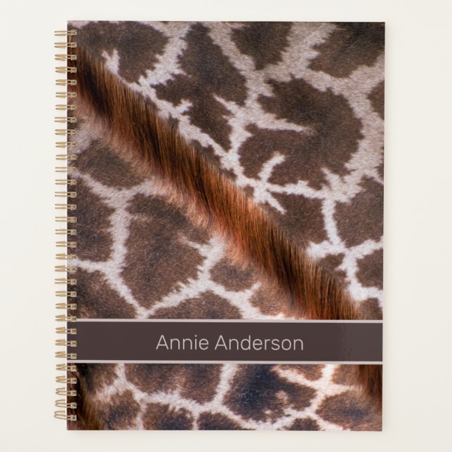 Giraffe Pattern Personalized Name Planner (Front)