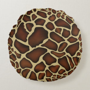 Giraffe Pattern Round Pillow