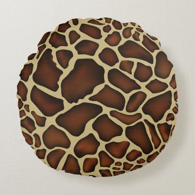 Giraffe Pattern Round Pillow (Front)