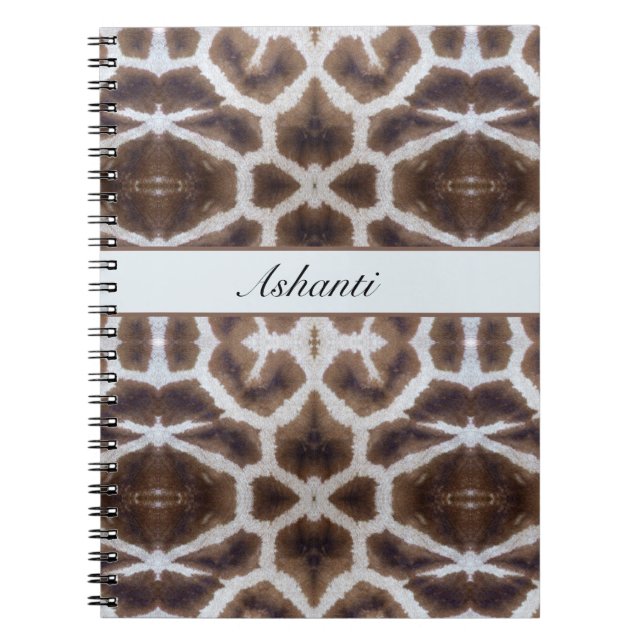 Giraffe pattern safari style customizable notebook (Front)