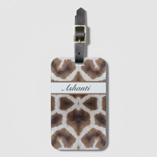 Giraffe pattern safari style luggage tag