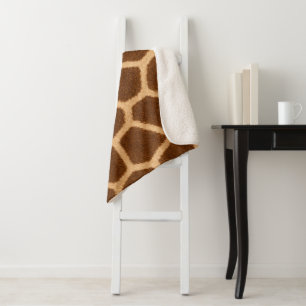Giraffe Pattern Stylish Cozy Living Room Sherpa Blanket