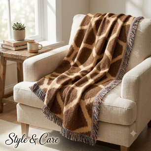 Giraffe Pattern Stylish Cozy Living Room Throw Blanket