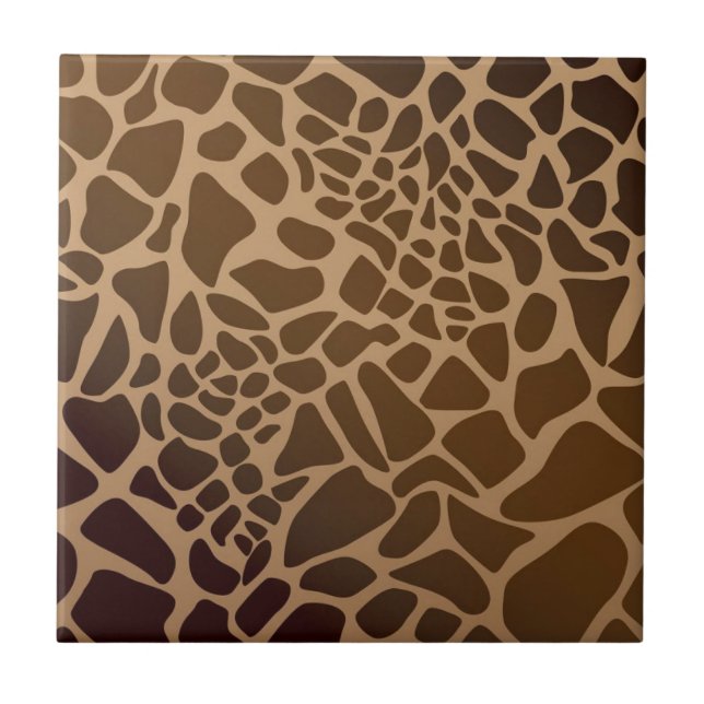 Giraffe Patterned Ceramic Tile (Front)