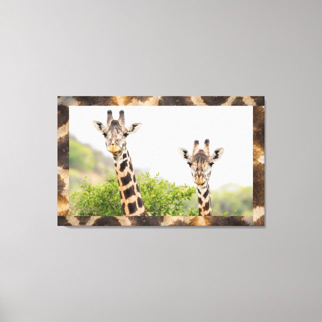 Giraffe Peek-a-boo Portrait Wall Art (Front)