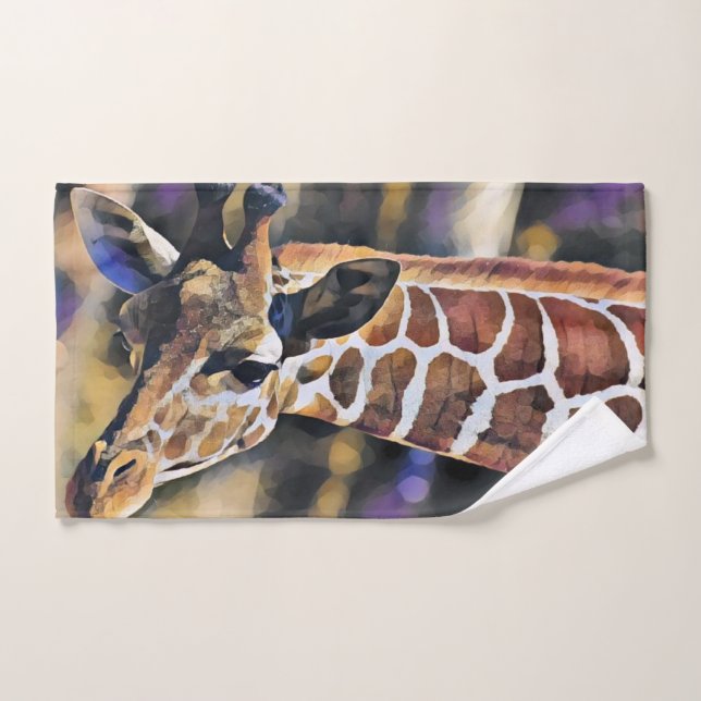 Giraffe Peinture art Vintage (Serviette à main)