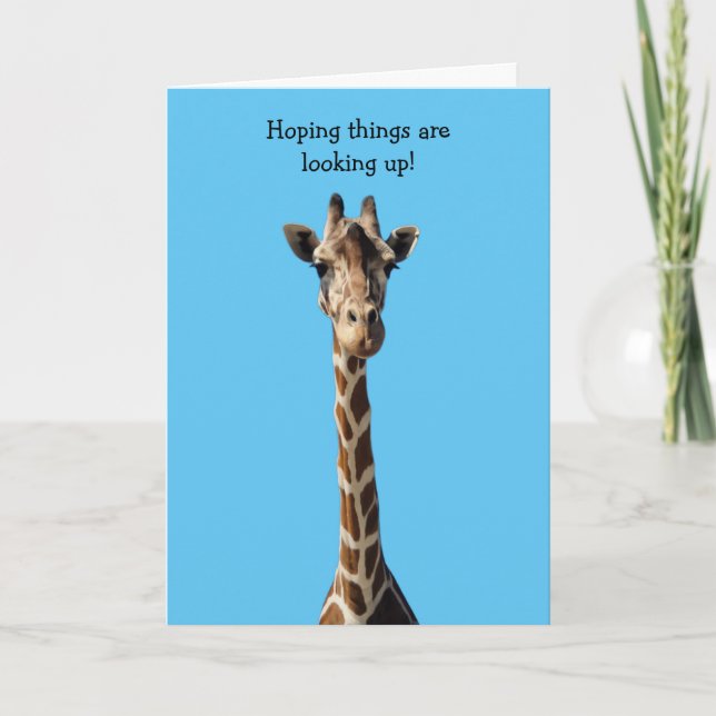 Giraffe Penser de vous carte de note (Devant)