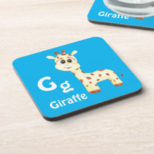 Giraffe personalize ABC: Letter G - Add Your Name Coaster