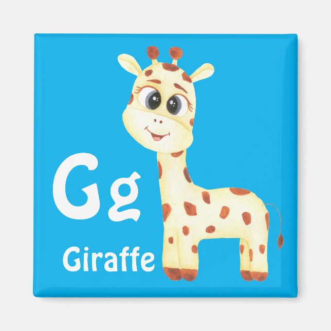 Giraffe personalize ABC: Letter G - Add Your Name Magnet (Front)