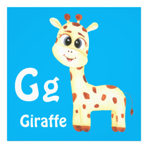 Giraffe personalize ABC: Letter G - Add Your Name Photo Print