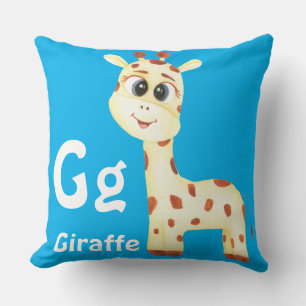 Giraffe personalize ABC: Letter G - Add Your Name Throw Pillow