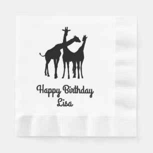 Giraffe Personalized Birthday Napkin