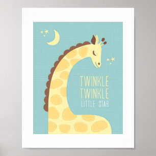 Giraffe Personalized Nursery Poster Print