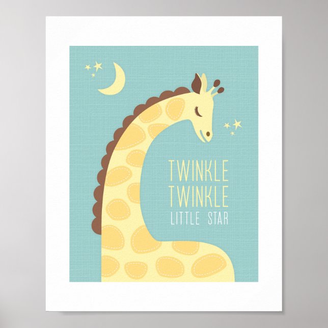 Giraffe Personalized Nursery Poster Print (Front)