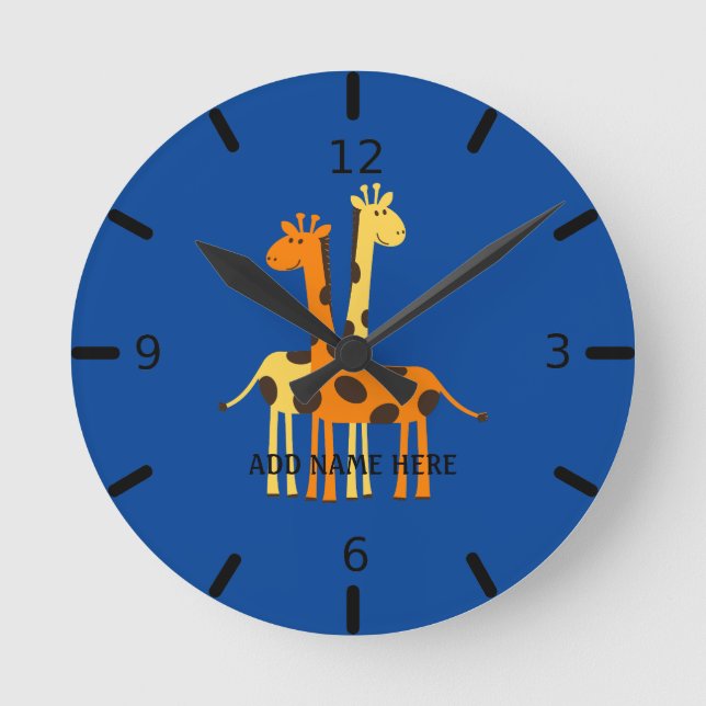 Giraffe personnalisée Grande horloge (Recto)