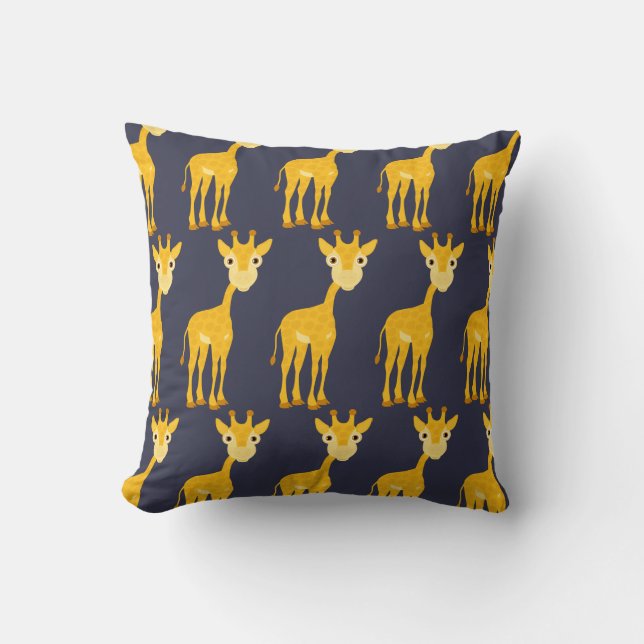 Giraffe Pillow - Illustrated Print (Front)