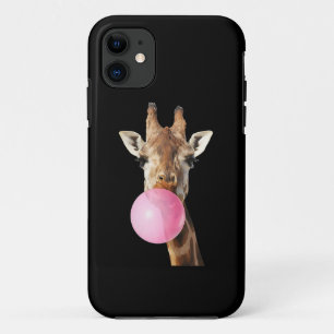  Giraffe Pink Bubble Gum Cute Funny Animal Lover  iPhone 11 Case