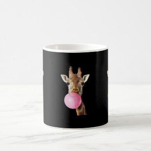 Giraffe Pink Bubble Gum Cute Funny Animal Lover Coffee Mug