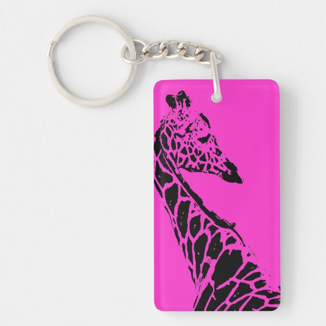 Giraffe (Pink) Keychain (Front)