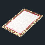 Giraffe & Pink Personalized Notepad<br><div class="desc">A notepad featuring a giraffe print background and a sheer centre section outlined in pink.  Personalize with your name in pink.</div>