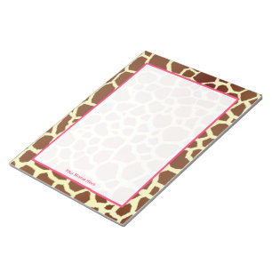 Giraffe & Pink Personalized Notepad