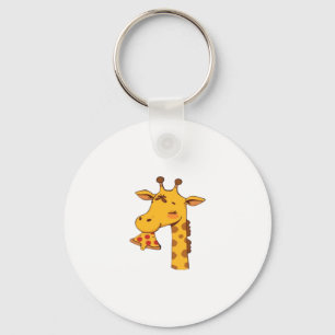 Giraffe pizza food hamburger cute happy birthday g keychain
