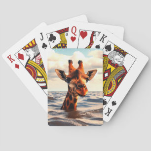 Giraffe playing cards
