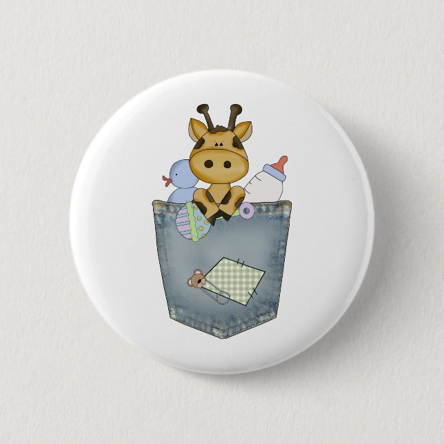 Giraffe pocket pal 2 inch round button (Front)