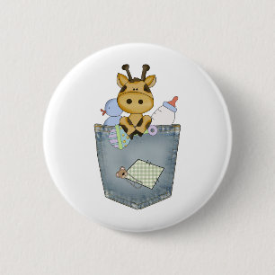 Giraffe pocket pal 2 inch round button